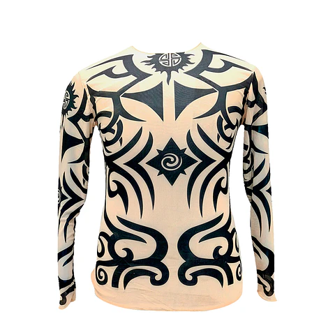 Polera tatuaje infantil beige