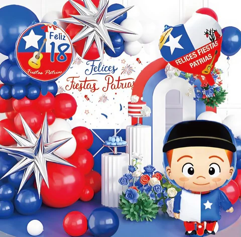 Decoración de globos fiestas patrias 