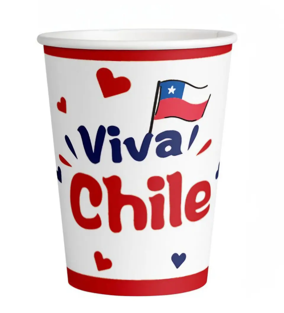 Vasos de cartón fiestas patrias 6 unidades 1