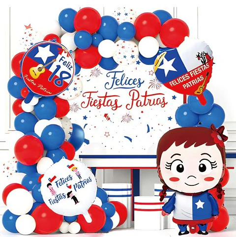 Decoración de globos fiestas patrias 