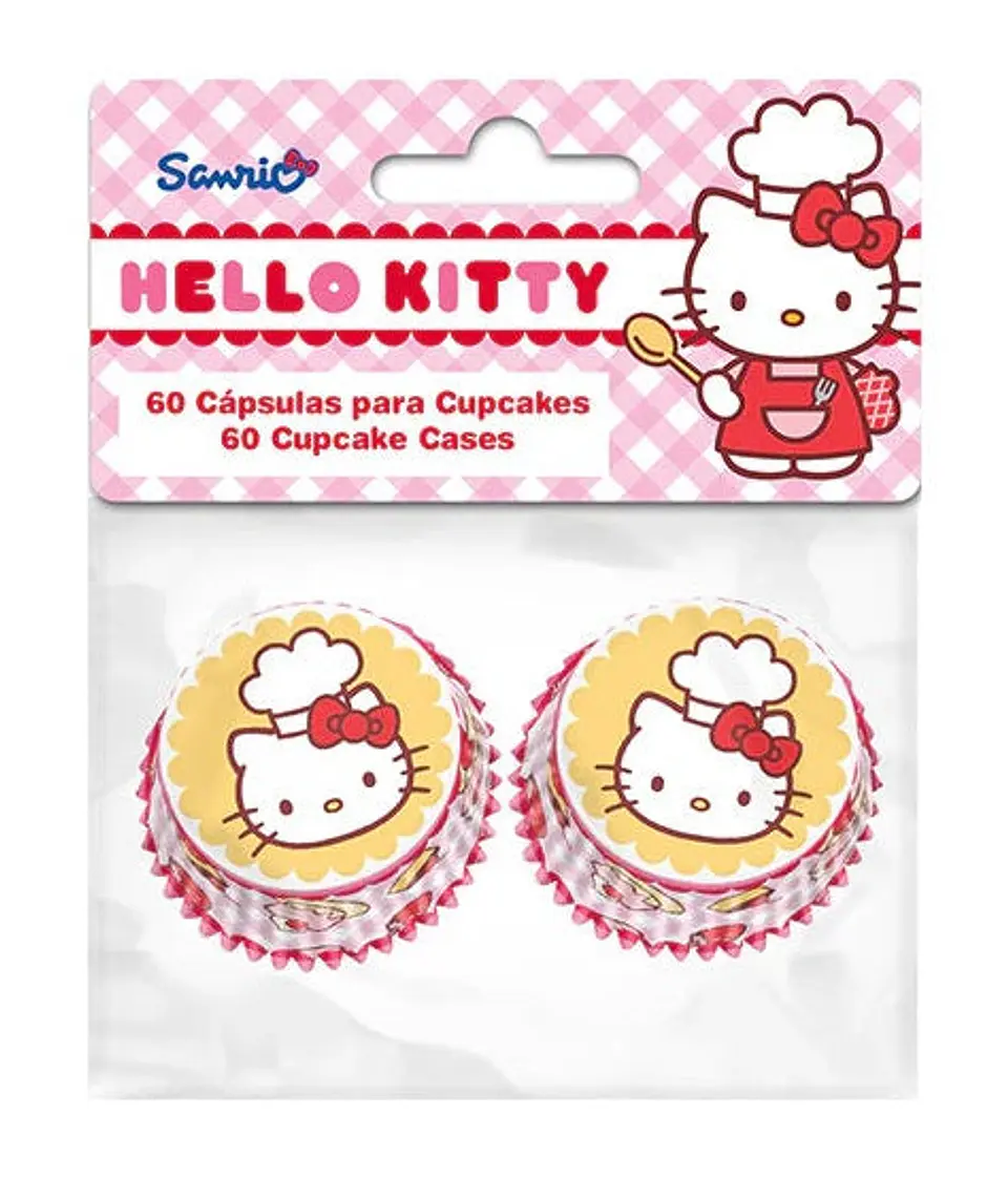 Mini Capacillos molde para cupcake Hello Kitty 60 unidades 1
