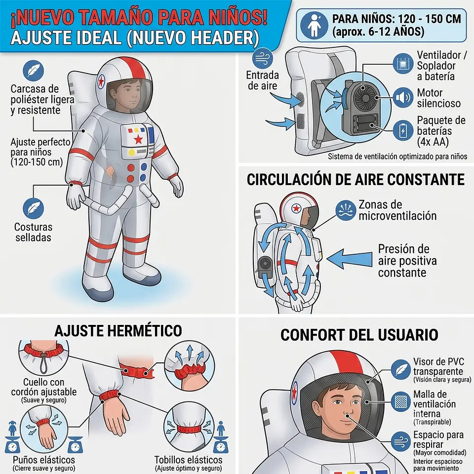 Disfraz astronauta inflable para niños 3