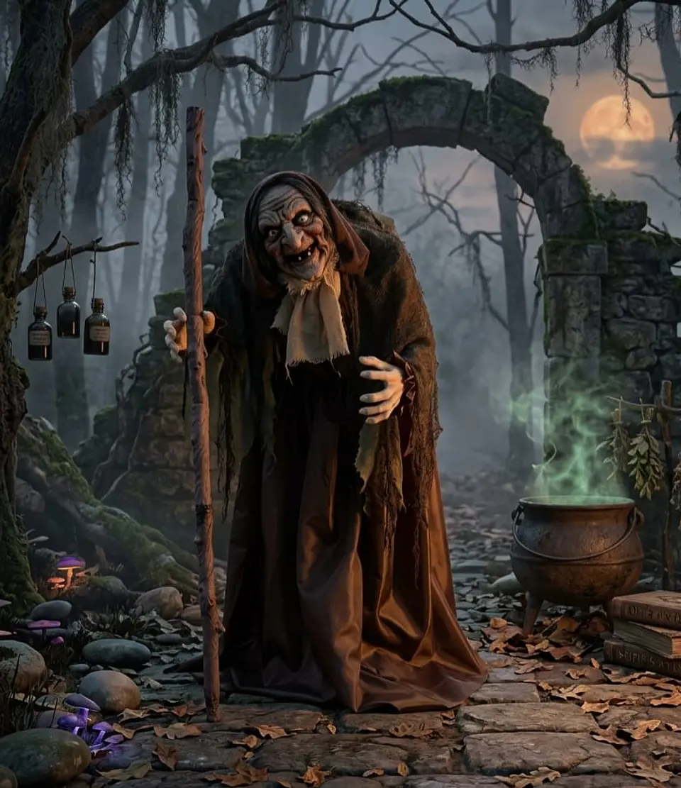 Anciana animatronic Halloween  2