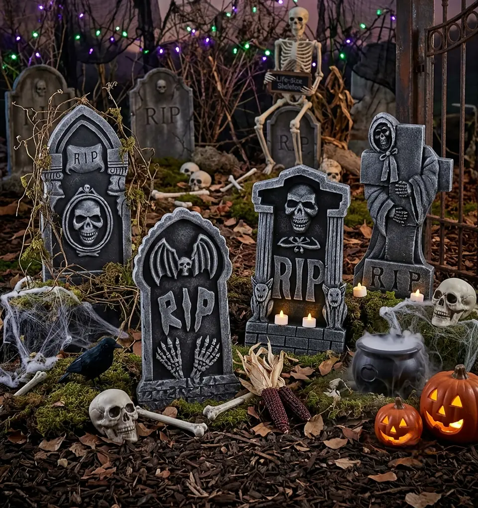 Set 4 tumbas Halloween 42 cm 2
