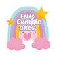Piñata plegable arcoíris feliz cumpleaños - Miniatura 1