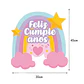 Piñata plegable arcoíris feliz cumpleaños - Miniatura 2