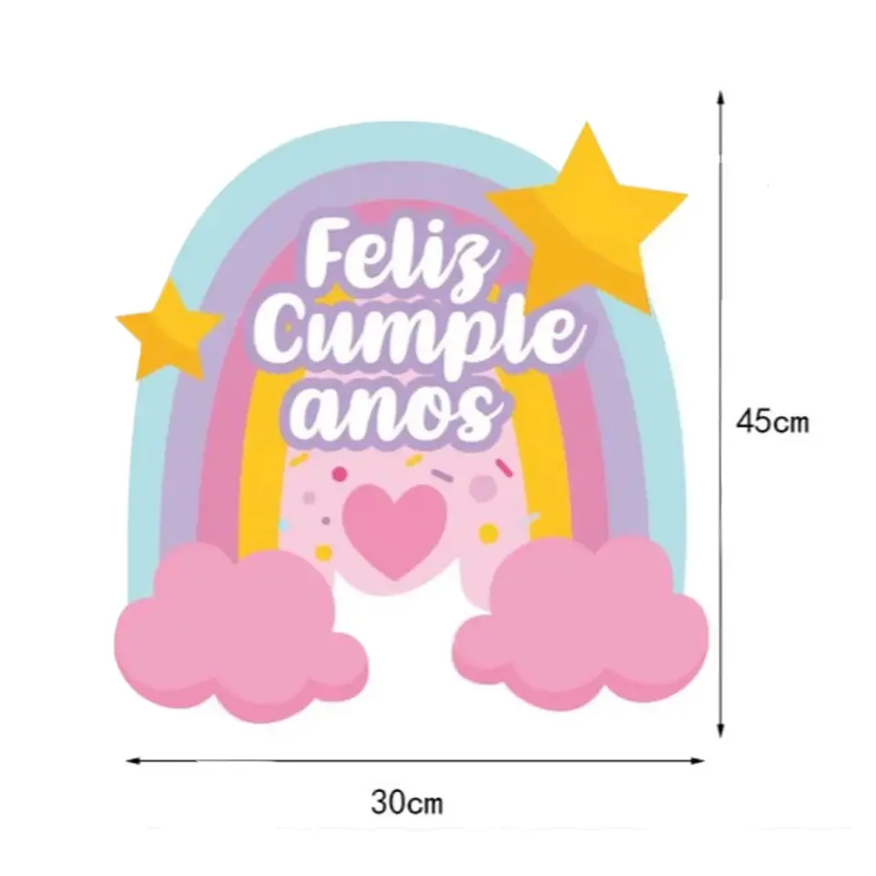 Piñata plegable arcoíris feliz cumpleaños 2