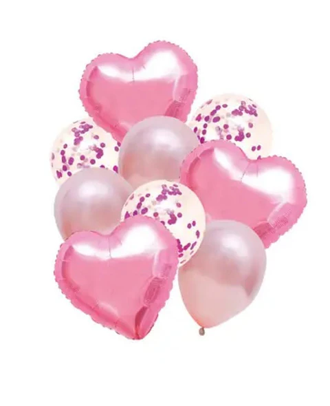 Set de globo corazón  9 piezas 