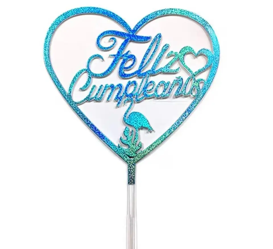 Topper corazón feliz cumpleaños  2