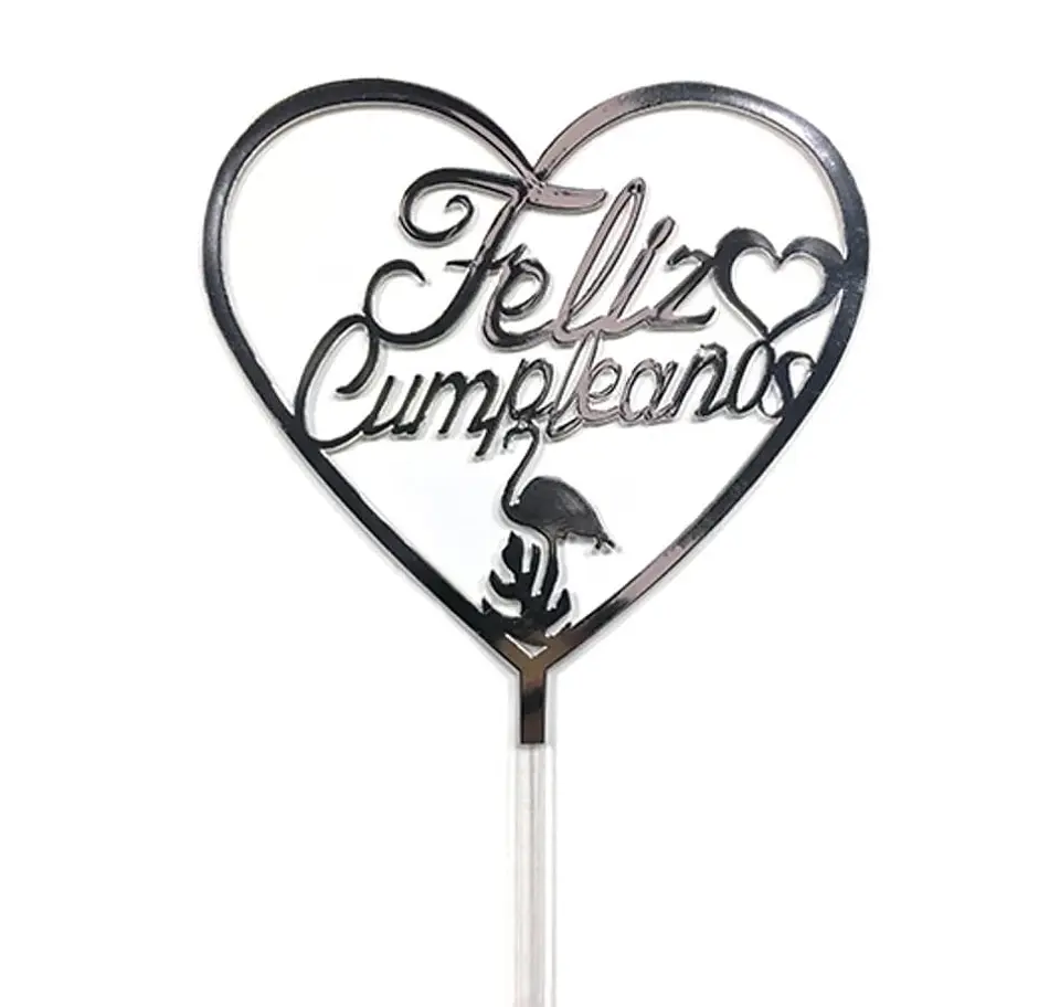Topper corazón feliz cumpleaños  4