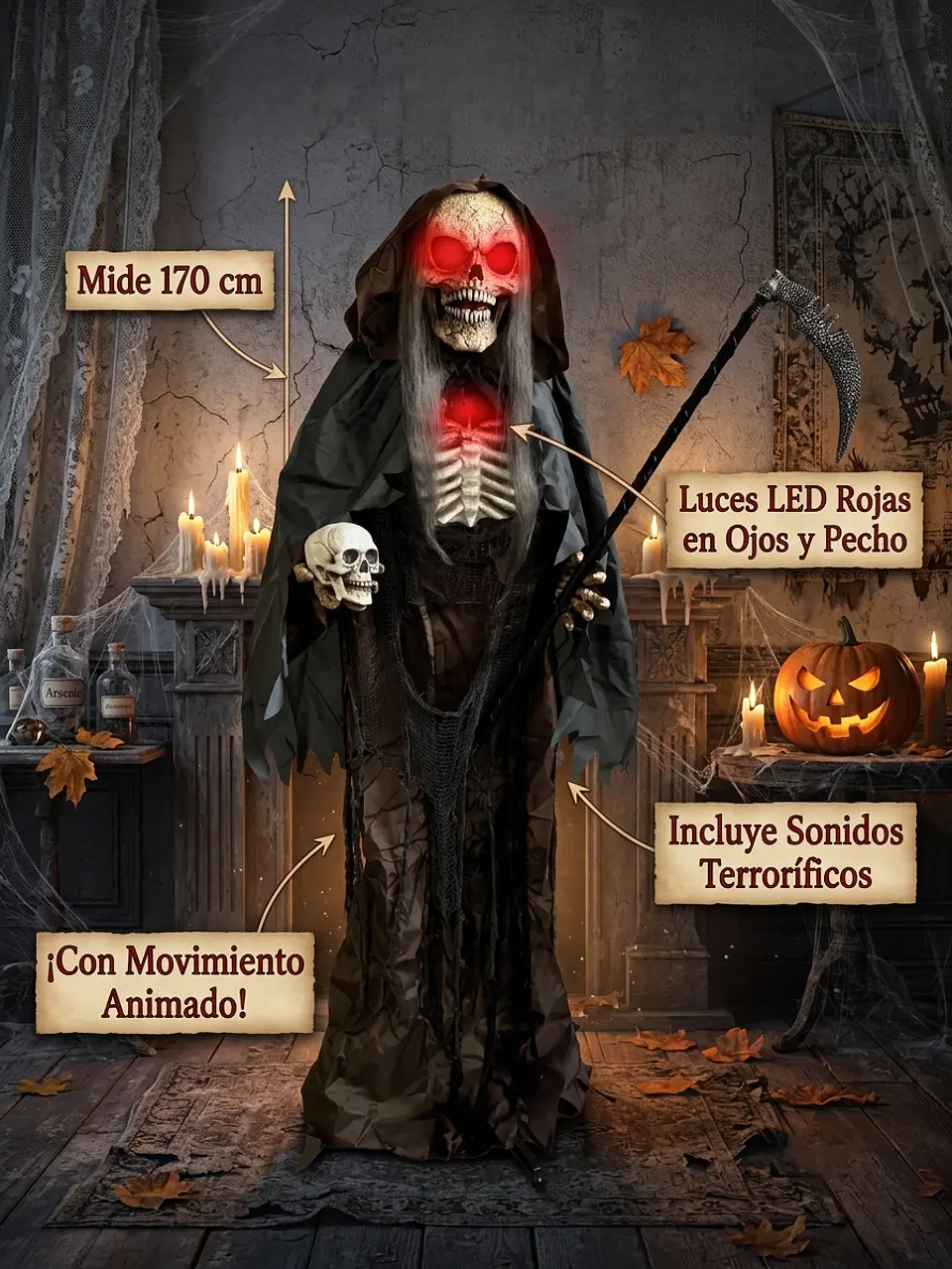 Muerte Calavera animatronic 170 cm 2