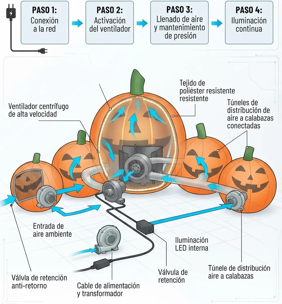 Calabazas inflables decoración exteriores halloween  3