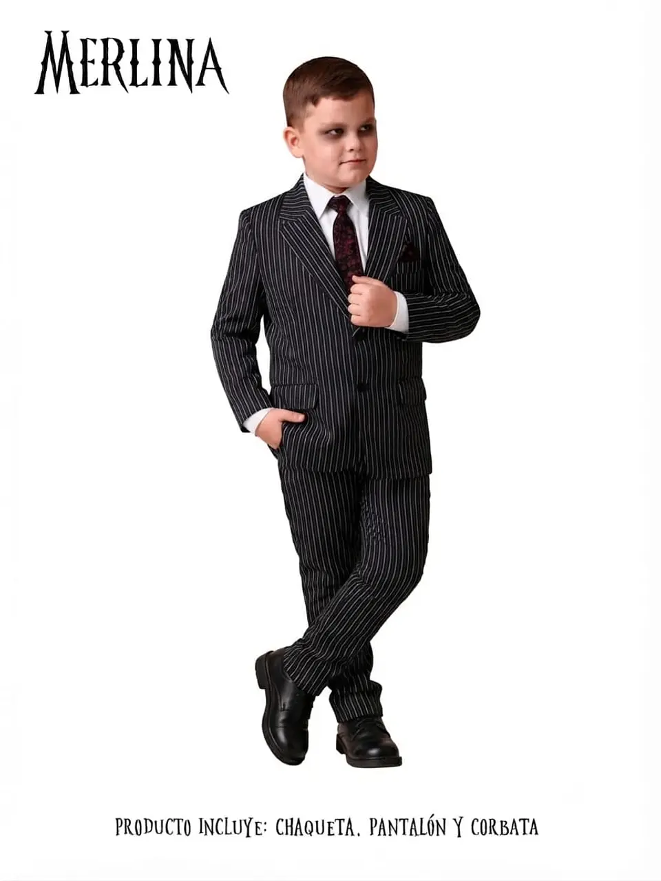 Disfraz Niño Gomes Addams Merlina  2