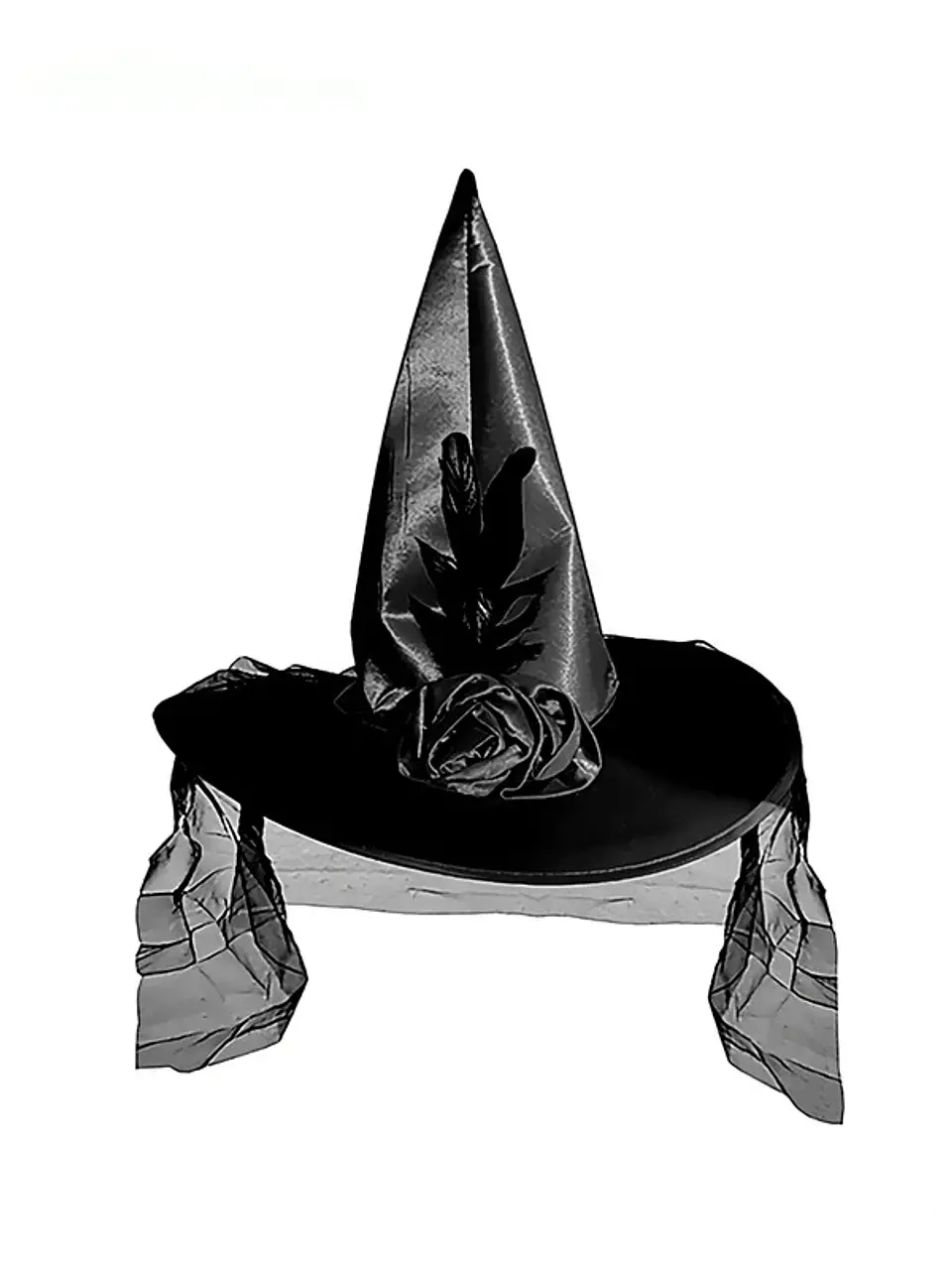 Sombrero Bruja Con Rosa 2