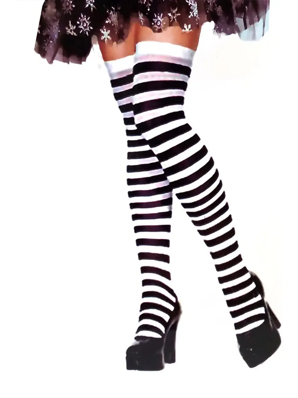 Panty Rayado Blanco Con Negro 1