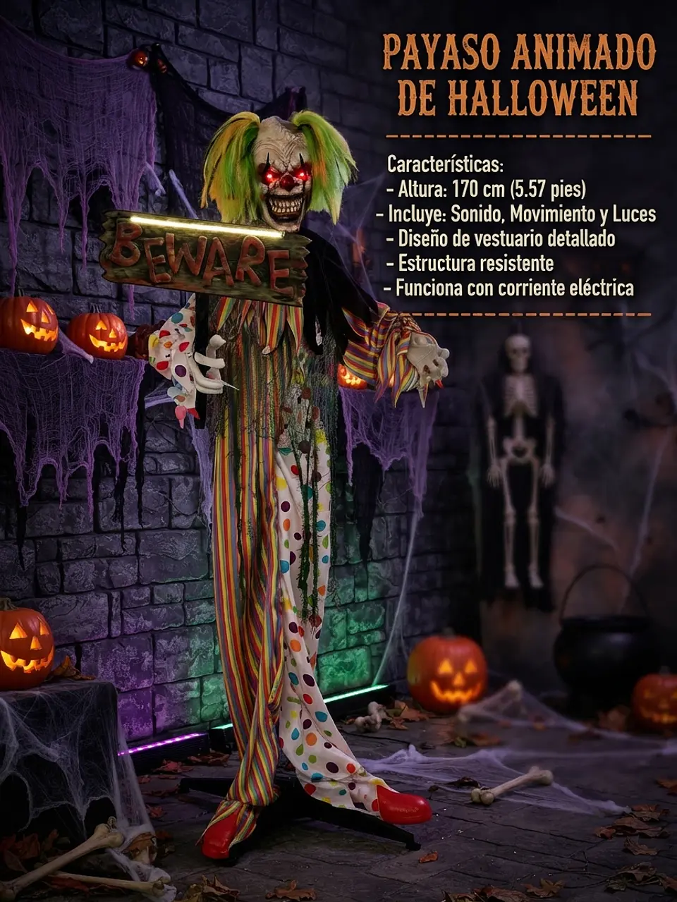 Payaso Beware animatronic 170 cm 2