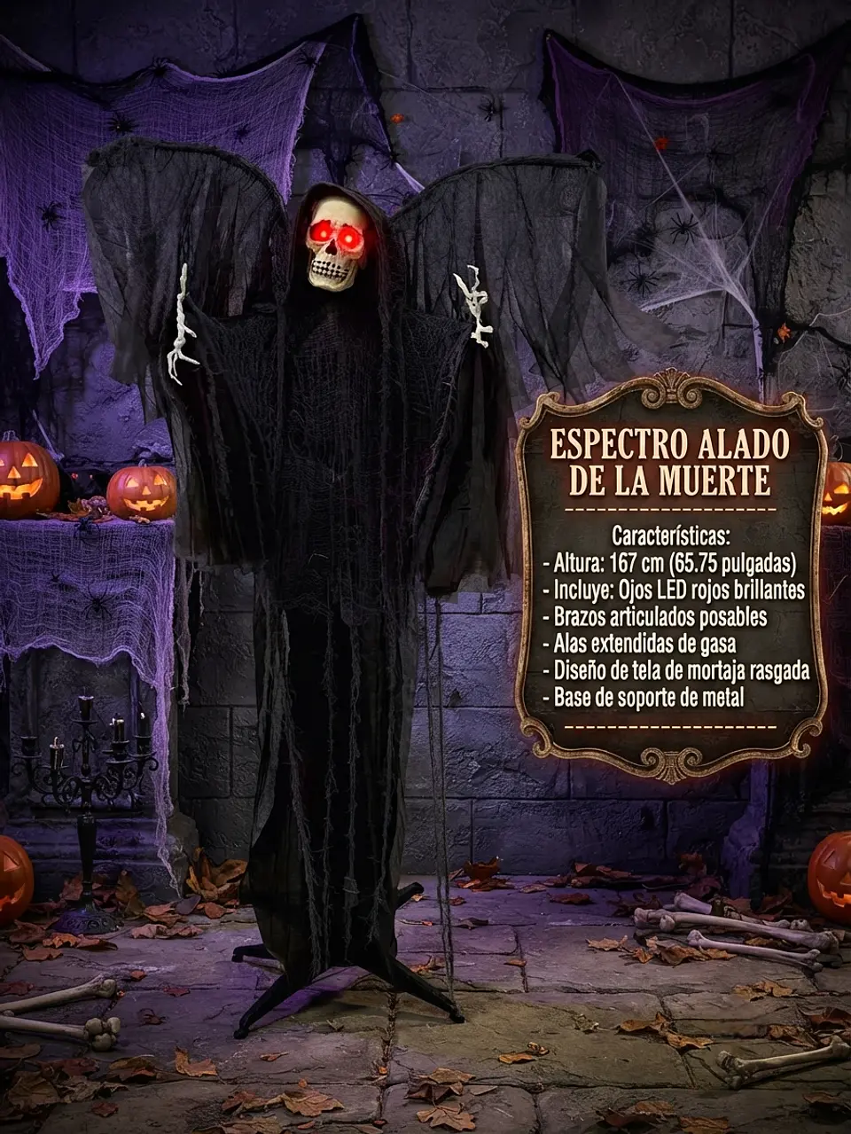 Muerte calavera animatronic 167 cm 2