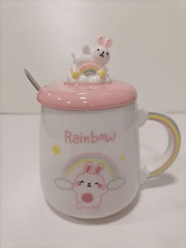 Tazón Conejo Rainbow c/Tapa y Cuchara