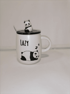 Tazón Panda Lazy c/Tapa y Cuchara
