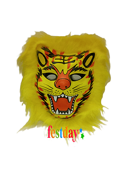 Máscara Tigre Bengala Colores C/Pelo -Goma Eva