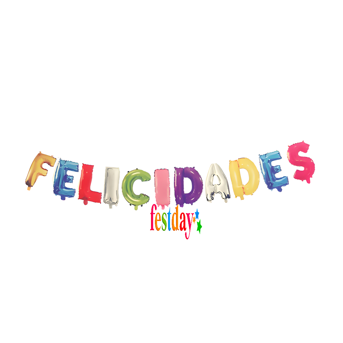 Globo Metálico Letras Felicidades 40 cm