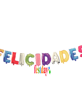 Globo Metálico Letras Felicidades 40 cm