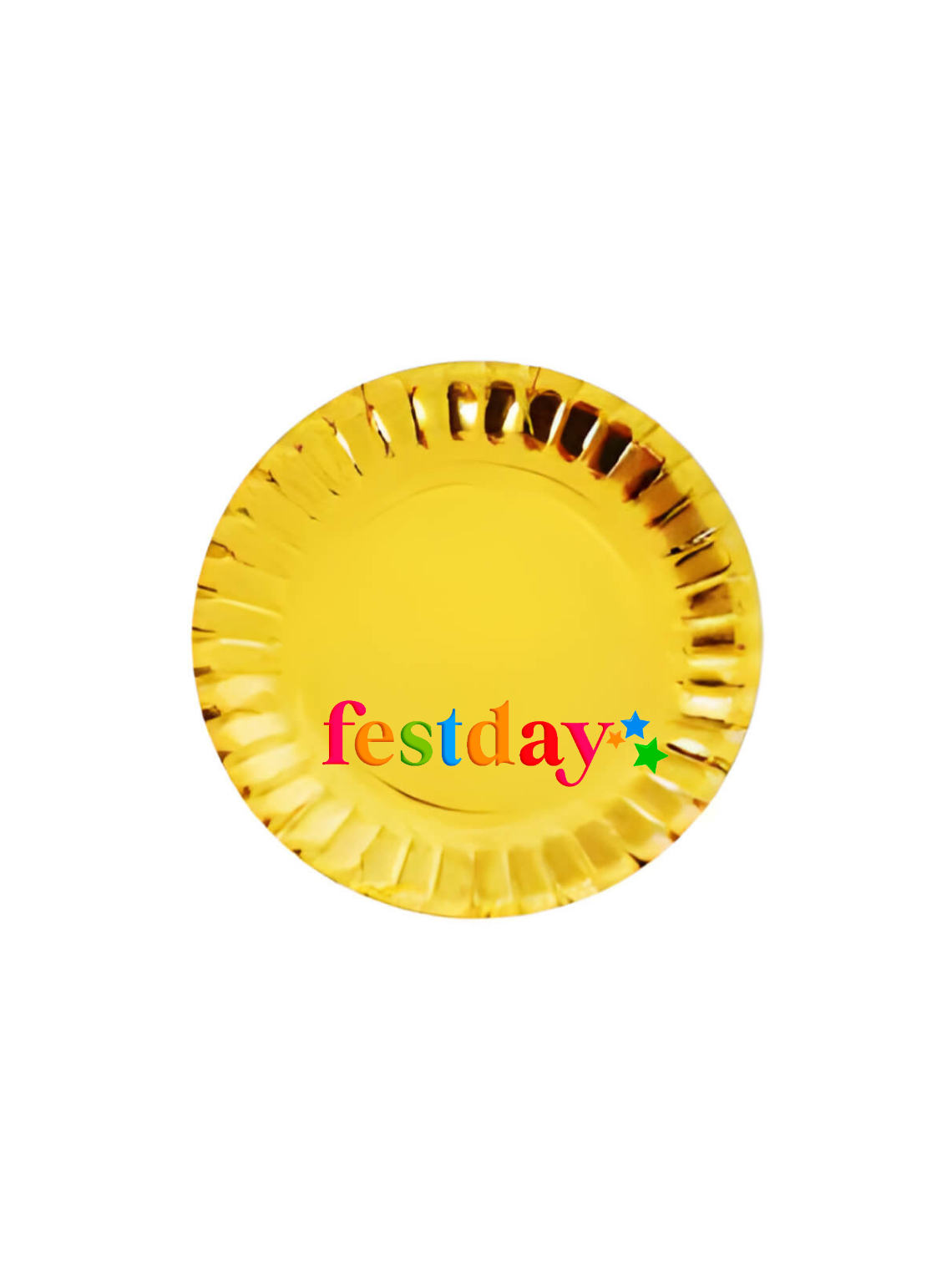 Plato Metalizado Dorado (10 Unds.)