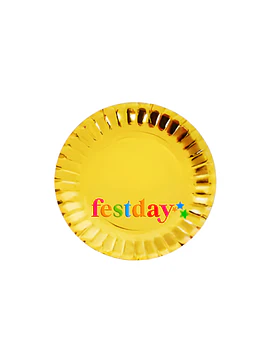 Plato Metalizado Dorado (10 Unds.)