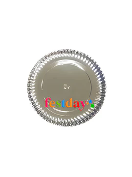Plato Metalizado Plata (10 Unds.)