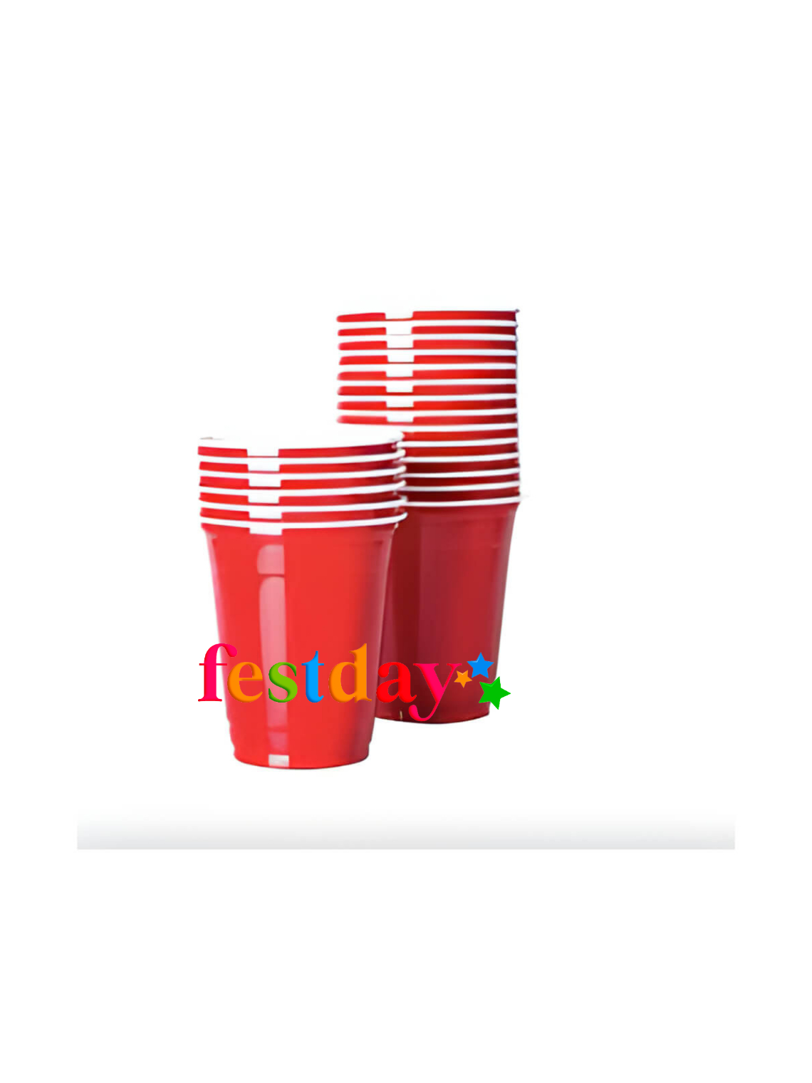 Vasos Plásticos Rojo 500 ml. (10 Unds.)