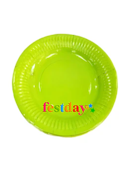 Plato Cartón Verde (10 Unds.)