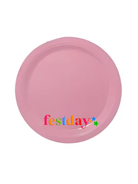 Plato Cartón Rosado (10 Unds.)
