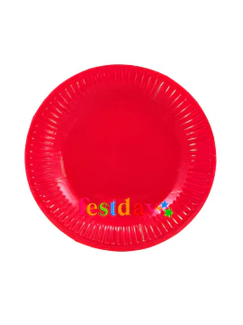 Plato Cartón Rojo (10 Unds.)