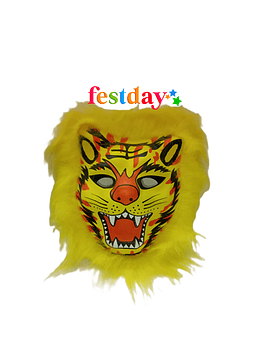 Máscara Tigre Bengala Colores C/Pelo -Goma Eva