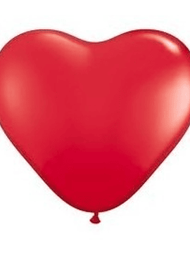 globo corazon rojo latex R9 (25unds)
