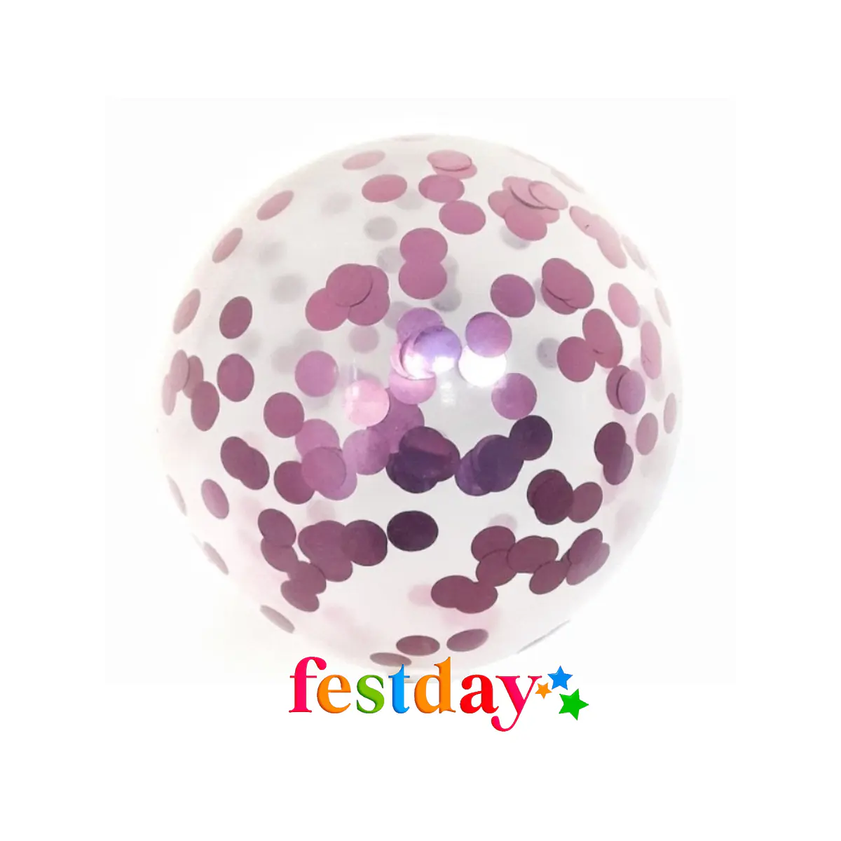 Globo Burbuja Confeti Rosado 19 Pulg