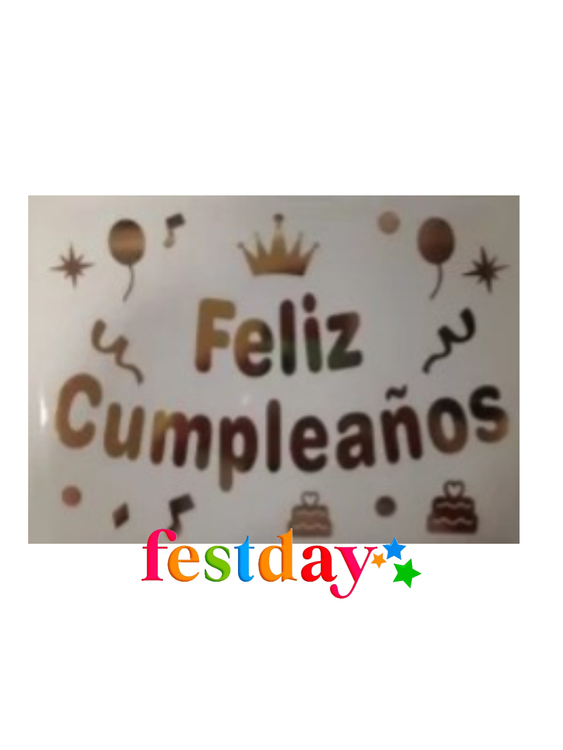 Letras Para Globos Burbuja Feliz Cumpleaños (Dorado)