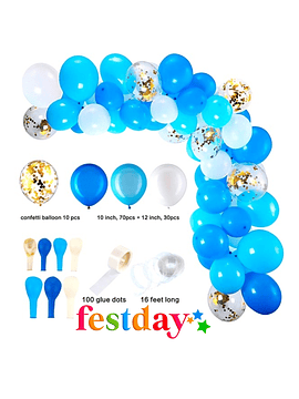 Arco Decoración Grande Azul (100 Pzas.)