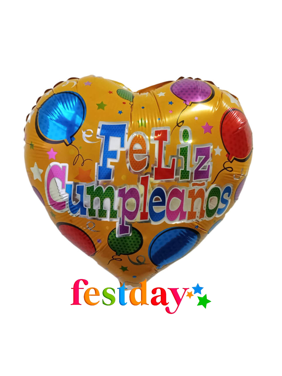 Globo Metálico Corazón Feliz Cumpleaños