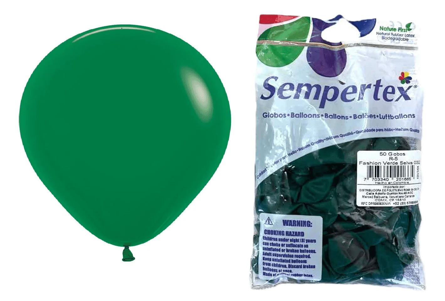 Globo liso verde selva R12 (50 und SEMPERTEX)