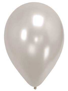 Globo liso Satín Plata R9 ( 50 und SEMPERTEX)