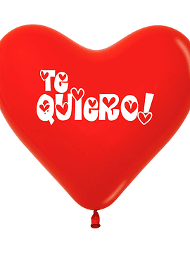 Globo liso corazon TE QUIERO r12 (SERPENTEX 50 UNIDADES) 