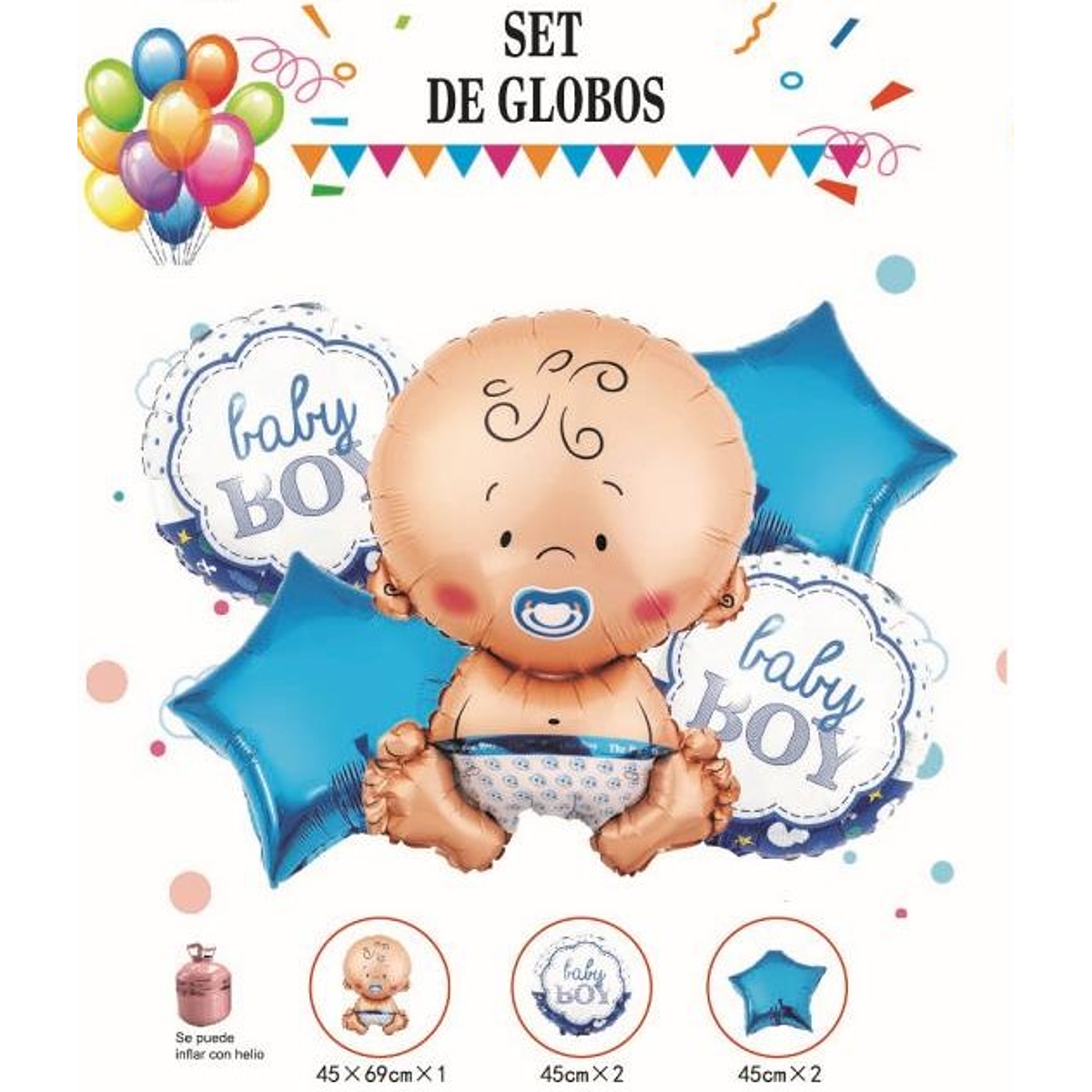 Set Globos Baby Shower Niño