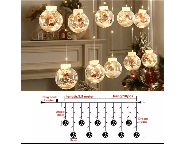 Cascada LED 3.5 mts. Diseño navideño 