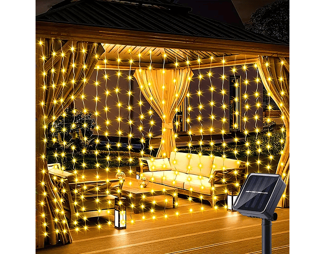 Cortina  Solar 200 LED 3x2 metros
