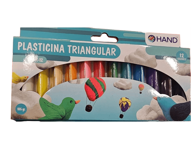 Plasticina triangular 12 colores 
