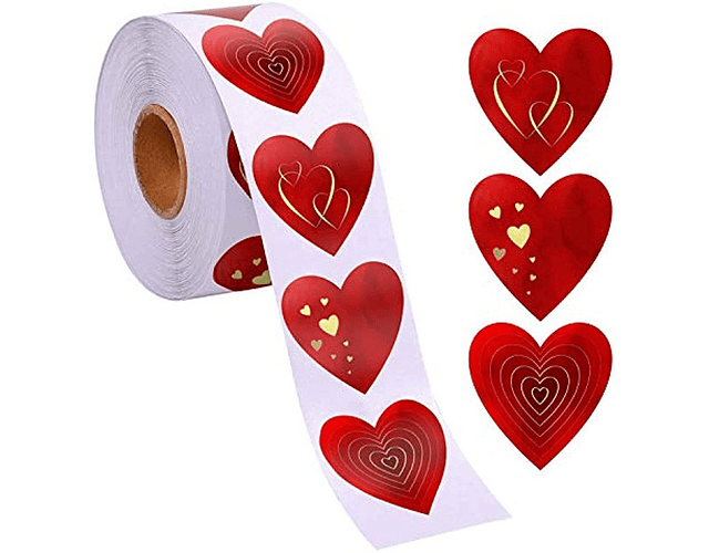 Pack 10 Sticker Multiusos Corazón 
