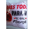 Pack mamá cojín + tazón estampado mismo diseño 