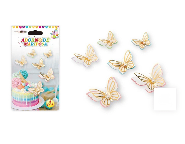 Mariposas decorativas 3D con perlas x3 unidades 