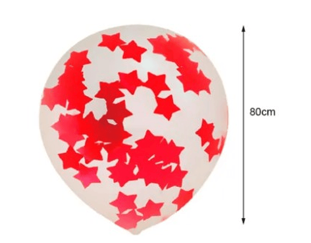 GLOBO PIÑATA CONFETI ESTRELLA R36 80CM ROJO